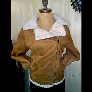 Abercrombie Kids Shearling Tan Coat